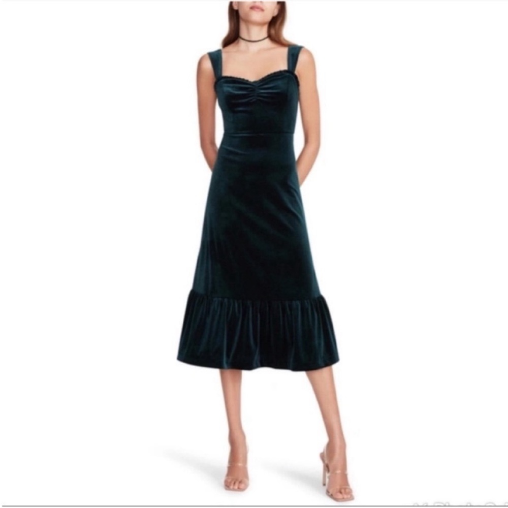 NEW Betsey Johnson Velour Midi dress Green S